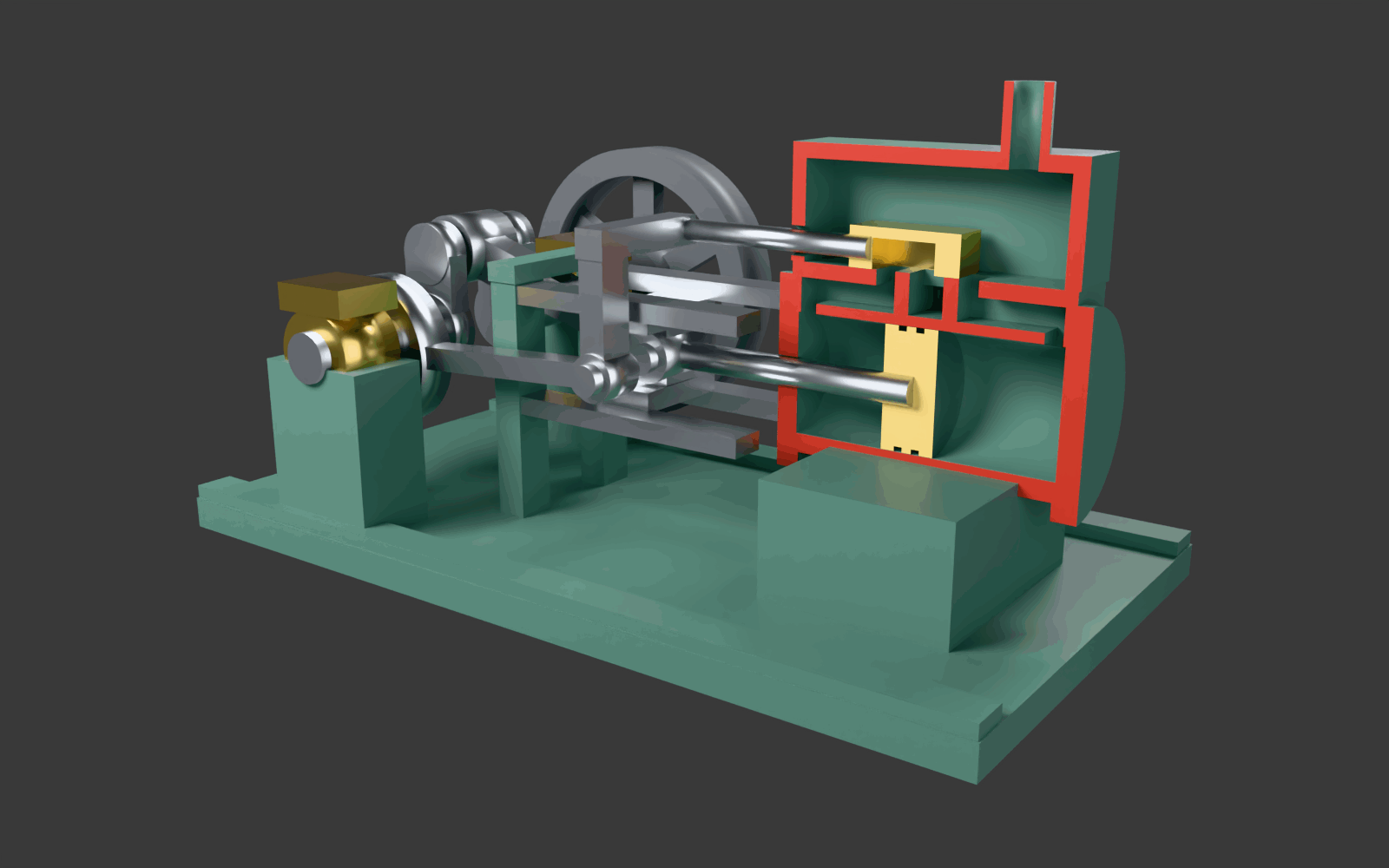 蒸気エンジンの3Dモデル